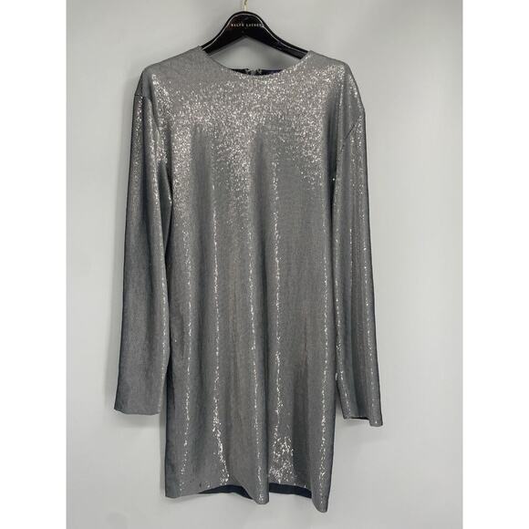 Ralph Lauren Collection Purple Label Runway Silver Sequin Sheath Mini Dress $5k - Picture 3 of 8
